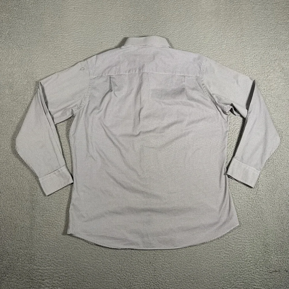 David Donahue Shirt Mens 17.5 34/35 Trim Fit Casual Preppy Dress‎ Cotton Logo
